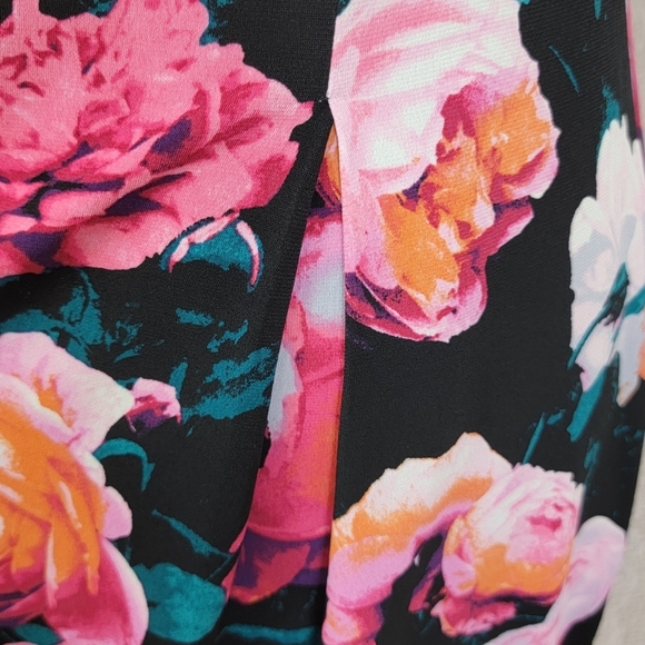 Eliza J Multi Color Floral Fit-N-Flare Pleated Sleeveless Midi Dress Sz 8 NEW - Picture 8 of 15